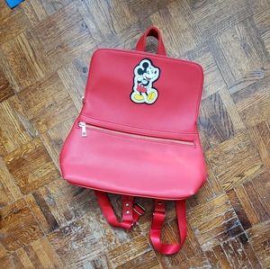 Red pleather Mickey Mouse Disney Backpack